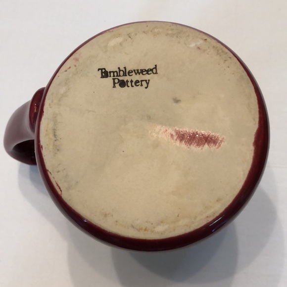 Tumbleweed Pottery Princess Burgundy Hand Made Glazed Ceramic Mug - Picture 3 of 7